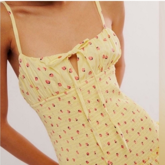 FREE PEOPLE Strawberry Lemon Combo Lavender Daze Midi Dress - Picture 2 of 8